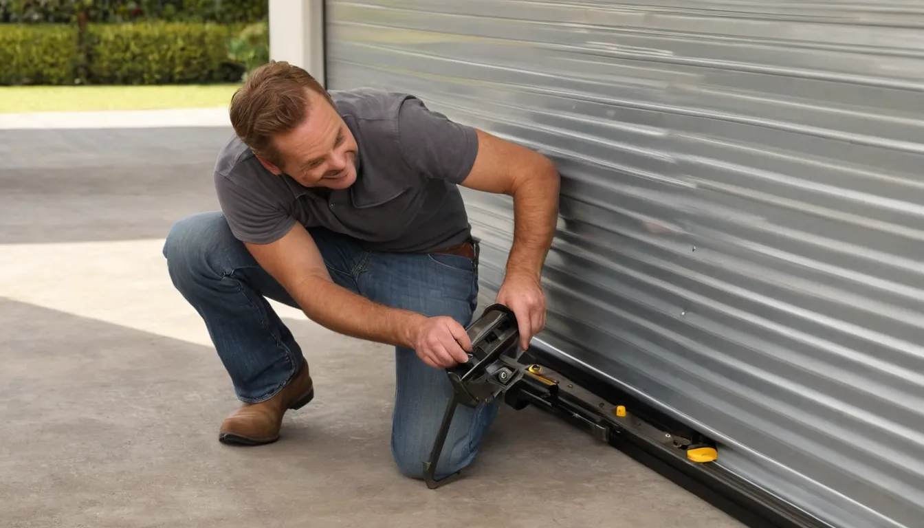 A local provider inspecting garage door tracks in the Garden City area